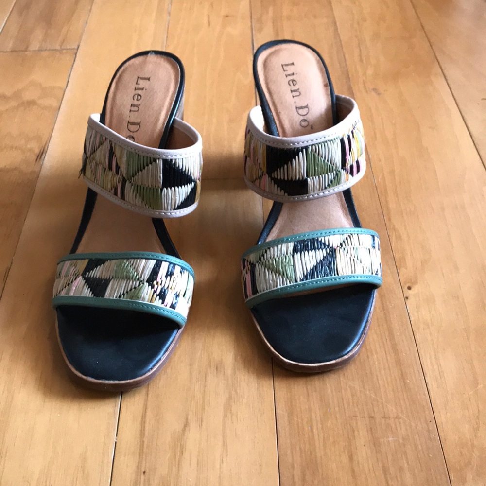 Lien Do slip on sandals with heel.